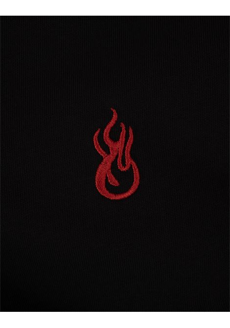 T-Shirt Nera Con Fiamma Rossa Sul Petto VISION OF SUPER | VS01070NERO